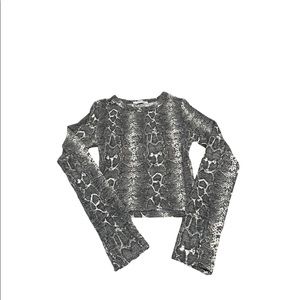 Zara snakeskin soft long sleeve crop top